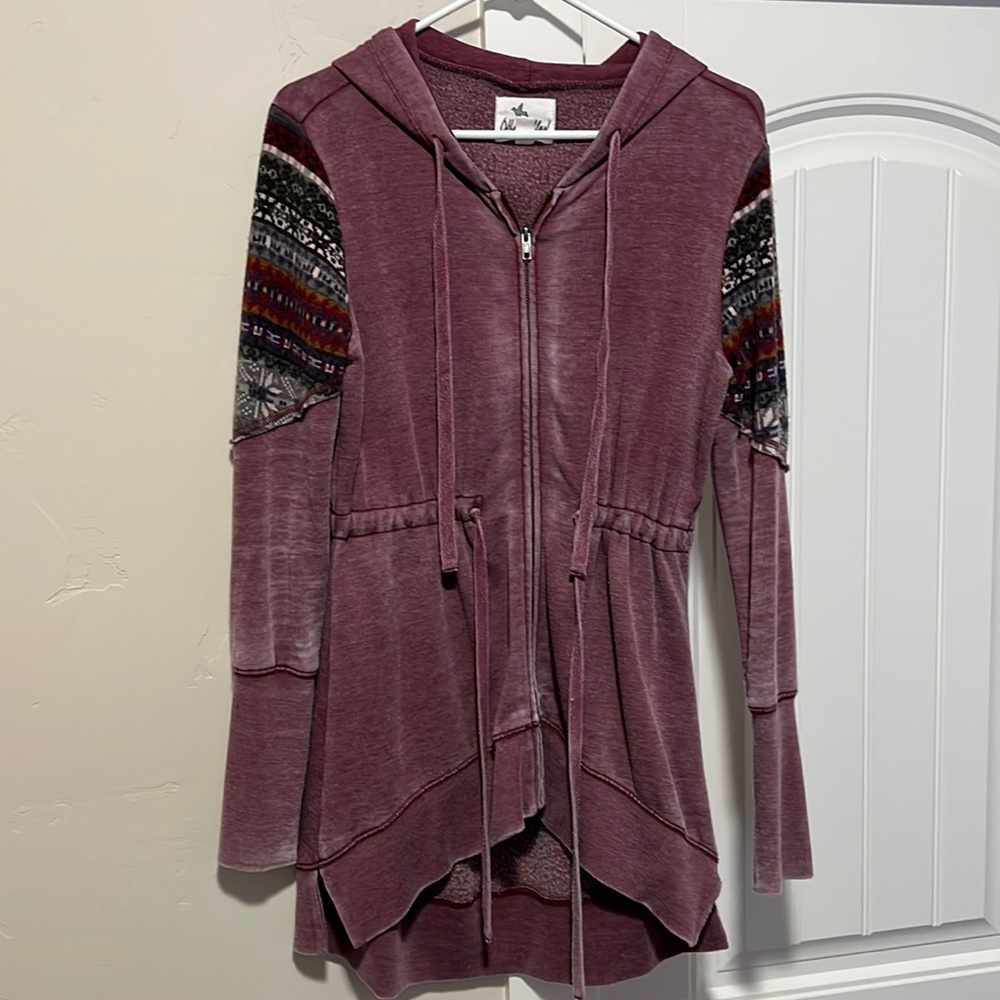 Womens Zip Waist Tie Hoodie